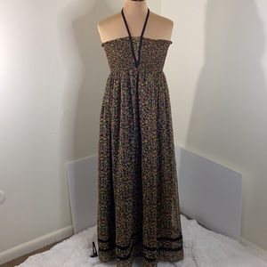 Rag & Bone Floral Tie Halter Silk Maxi Dress